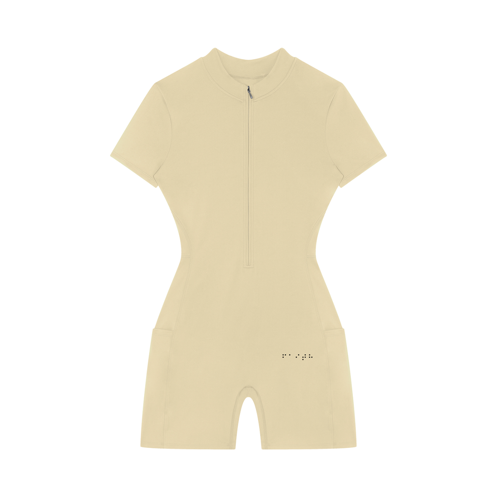 "Faith" Women's Quarter-Zip Short Sleeve Romper