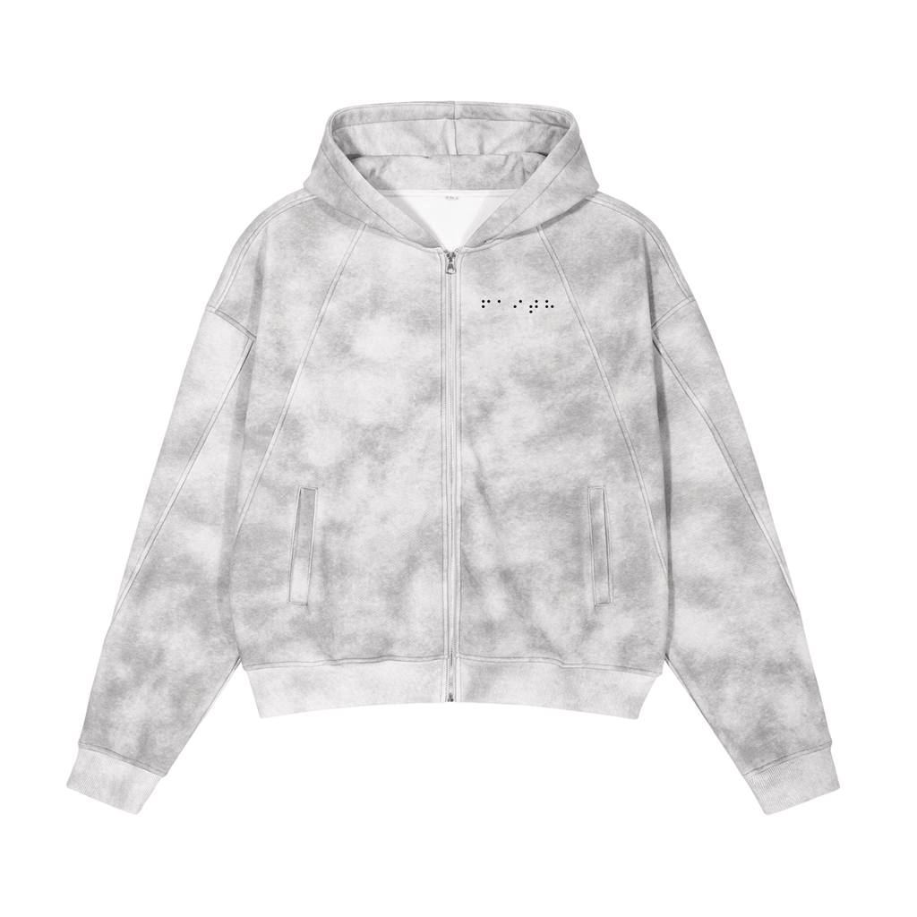 Dirty Washed "Faith" Zip-Up Fleece Hoodie
